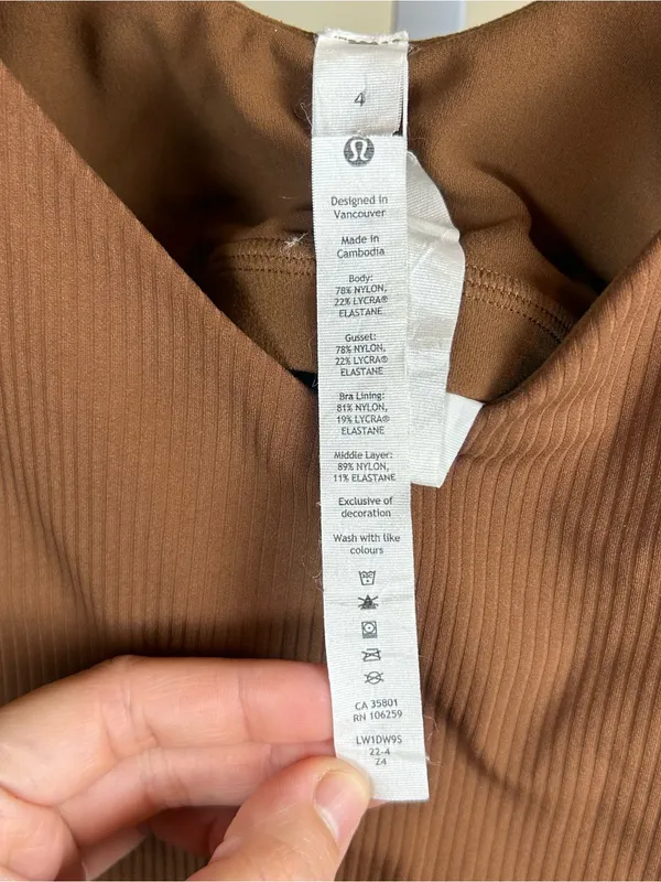 Lululemon Align Ribbed Bodysuit 25" Roasted Brown Athleisure Lounge Yoga Size 4 - Image 7