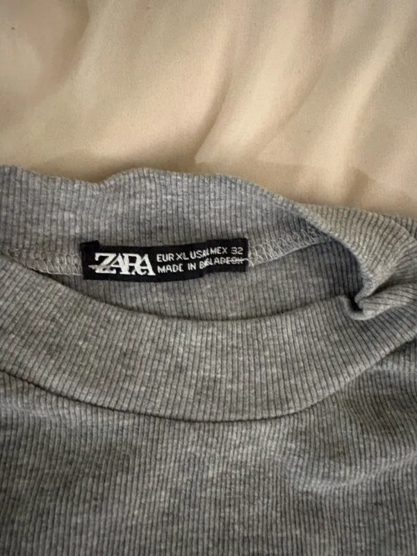 Zara Light Gray Ribbed Sleeveless Tank - Image 2