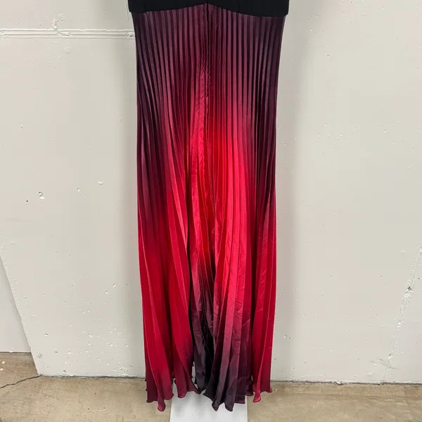 Betsy & Adam Ombre Pleated Maxi Gown Dress with Mesh Inset Waist Sz 6 Sleeveless - Image 4