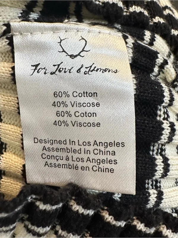 For Love and Lemons Knitz Cropped Striped Sweater Size Small - Image 10