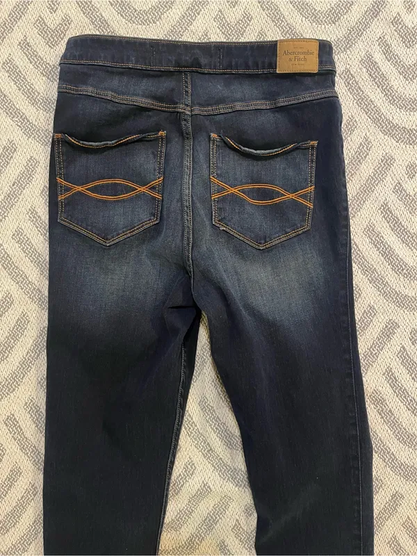 ABERCROMBIE & FITCH Women’s High Rise Dark Wash Blue Denim Skinny Jeans 10 - Image 5