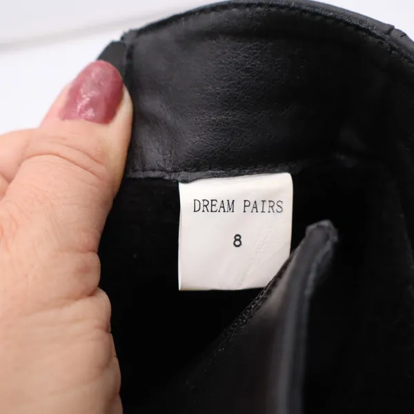 Dream Paris Ankle Boots Women 8 Pointed Toe Block Heel Black Faux Leather Exc - Image 6