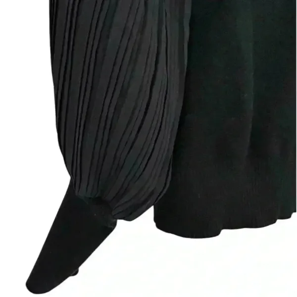 Sioni Women's Black Sheer Pleated Sleeve Mock Neck Blouse Size M‎ - Image 6