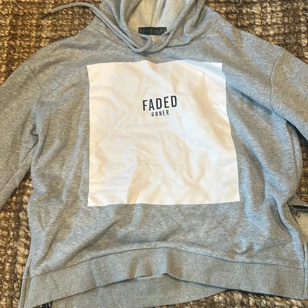 NANA “Faded Goner” Graphic Printed Grey Hoodie Size Small - Image 3