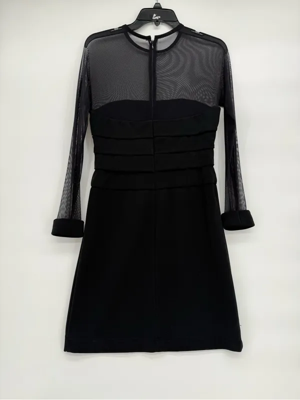 Night Way Collections Black Mesh Sleeve Tiered Bodice Dress - Image 5