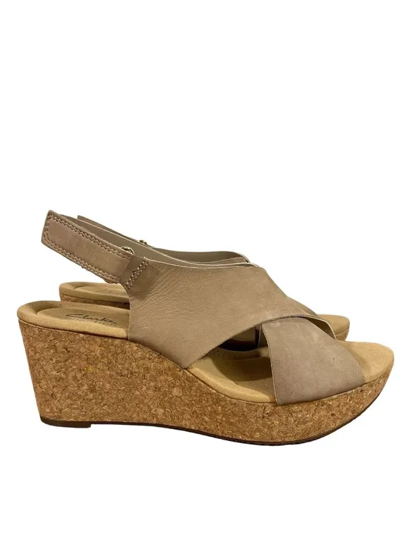 Clarks Annadel Eirwyn Wedge Leather Women's Sandal Size 10W #495 - Image 3