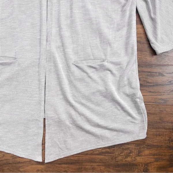 DONNI. • Anthropologie Sandwash Ribbed Sweater Coat cardigan jacket cream grey - Image 5