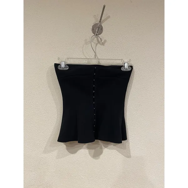 Princess Polly Baudelaire Top Womens 0 Black Square Neck Hook Eye Corset - Image 4