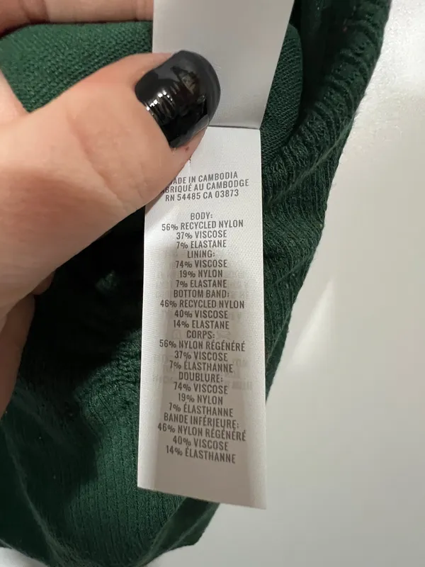 Aerie Superchill Waffle Bra Top in Dark Green Speckle Size Large - Image 10