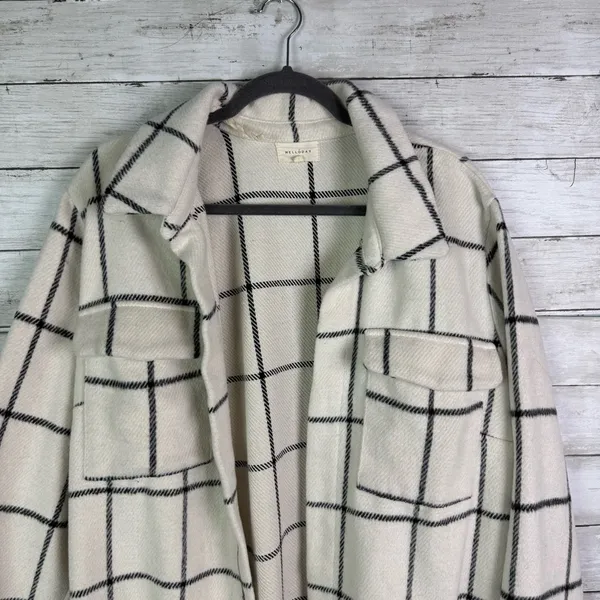 Melloday Plaid Open Front Jacket Size 2X - Image 3