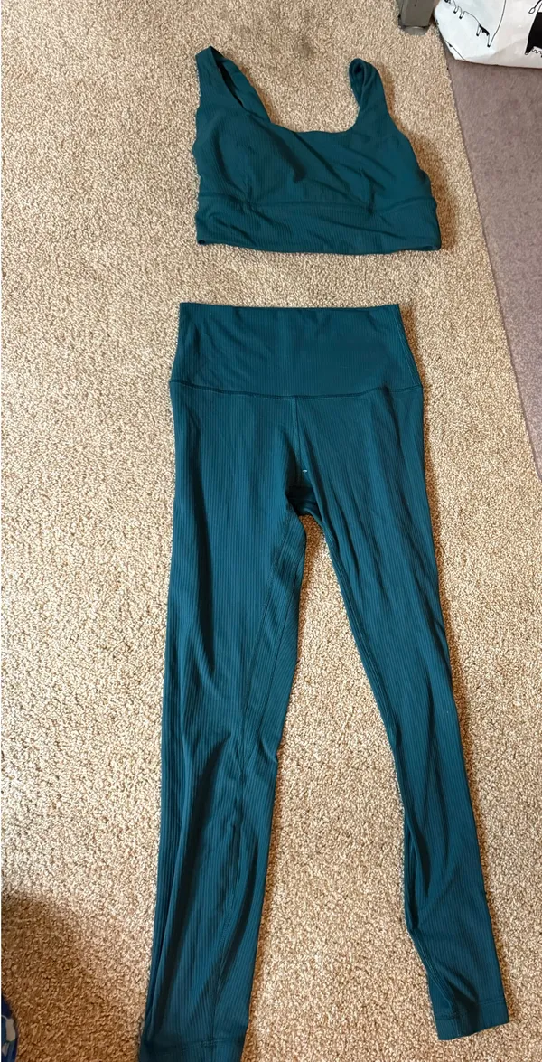 Green Lululemon Ribbed Set  - Image 2