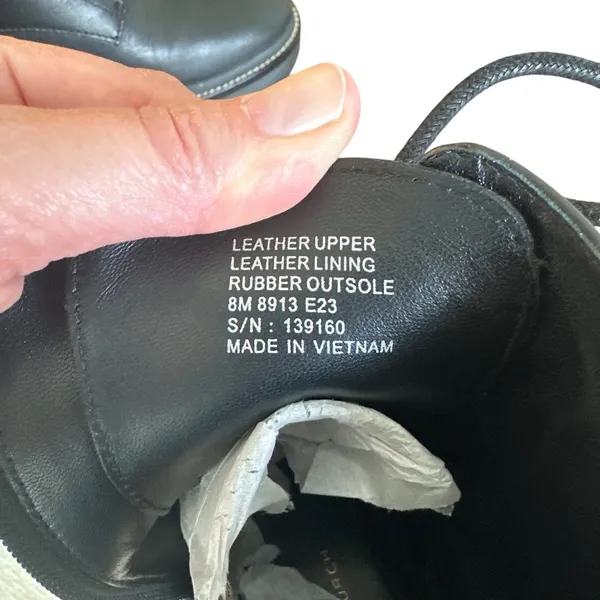 Tory Burch Miller 50mm Black Leather Lug Sole Combat Boots Size 8 - Image 10