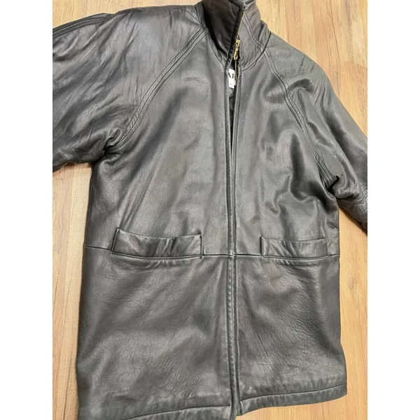 Marc New‎ York Leather Jacket Black Quilted Lined Zip Coat Women Small - Image 3