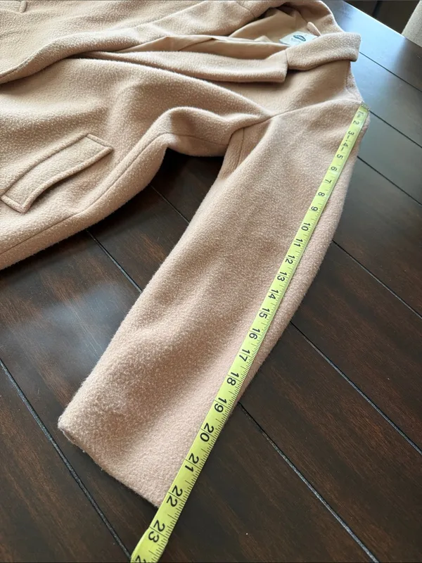 OLD NAVY Classic Camel Single-Button Wool-Blend Coat Size MP Minimalist Capsule - Image 11