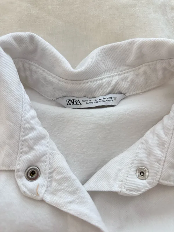 Zara White Denim Romper - Image 4