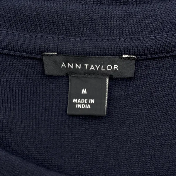 Ann Taylor Navy Blue Ruffle Accent Short‎ Sleeve Blouse Top Womens Size Medium - Image 6