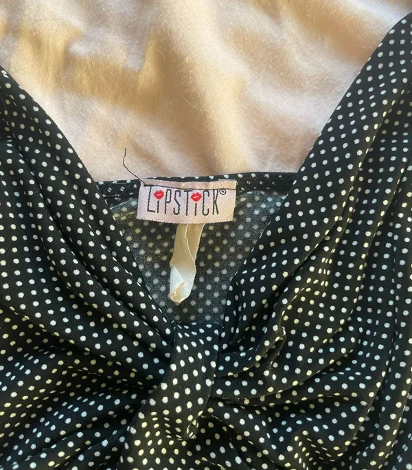 Vintage Polka Dot Dress Black - Image 3