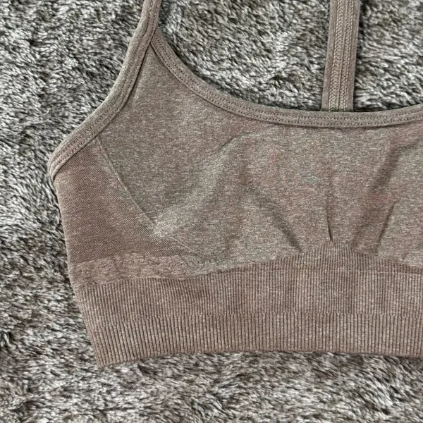 NWT AYBL Empower Seamless Sports Bra Sz XS Taupe Marl - Image 3