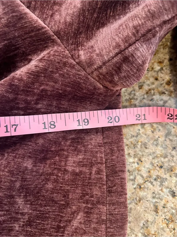 Commense Retro Velvet Blazer XS Fuchsia Mauve Double Breasted Long Sleeve Jacket - Image 7