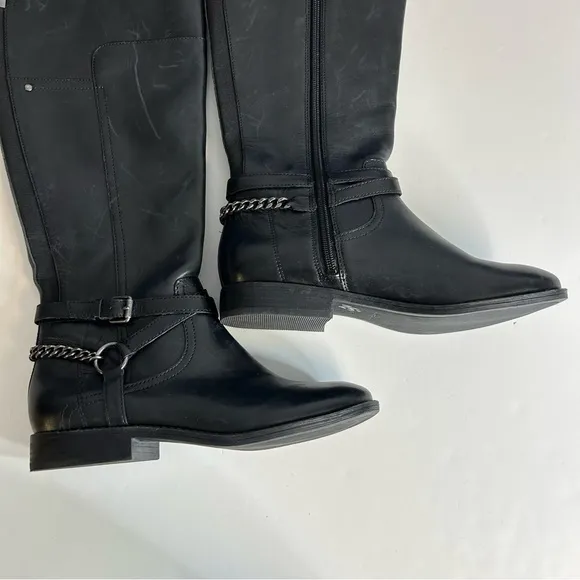 Marc Fisher Alexis Black Leather Riding Boot Size 7‎ - Image 7