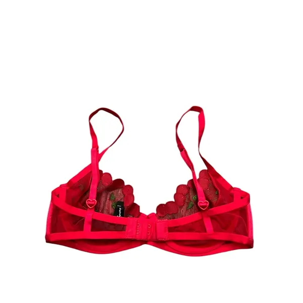 FOR LOVE & LEMONS Cerice Red Lace Cherry Lingerie Bra - Image 8