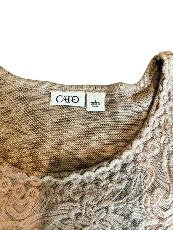 Cato Women’s Brown Long Sleeve Lace Design Top - Image 5