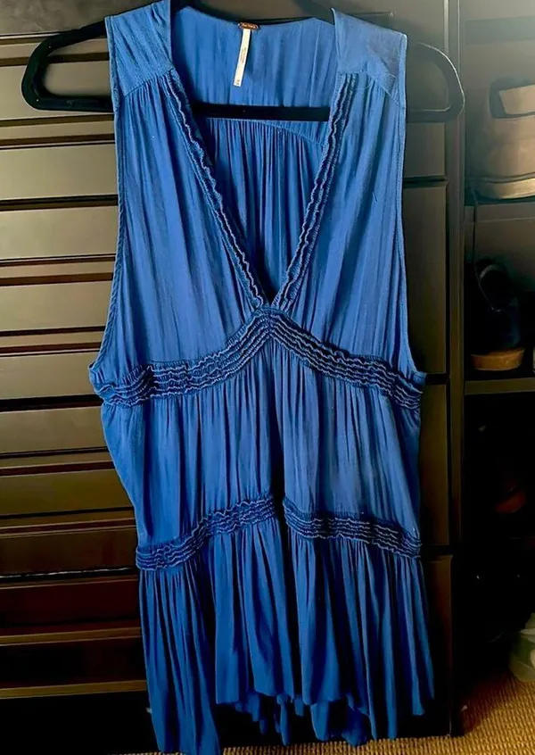 Free People dress or top blue medium tiered m - Image 13