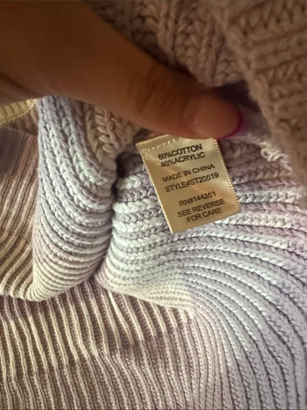 Sincerely Jules Lavender and White Striped Cropped Crew Sweater - Image 4