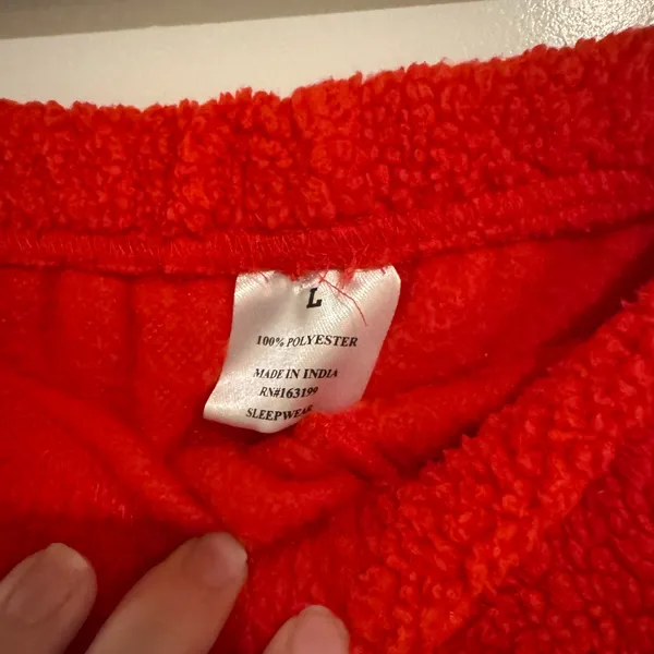 red sherpa pajama shorts - Image 2