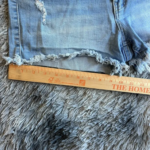 WAX JEAN, LOS ANGELES, Large BLUE DENIM CUT OFF SHORTS, JR'S WAIST - Image 7