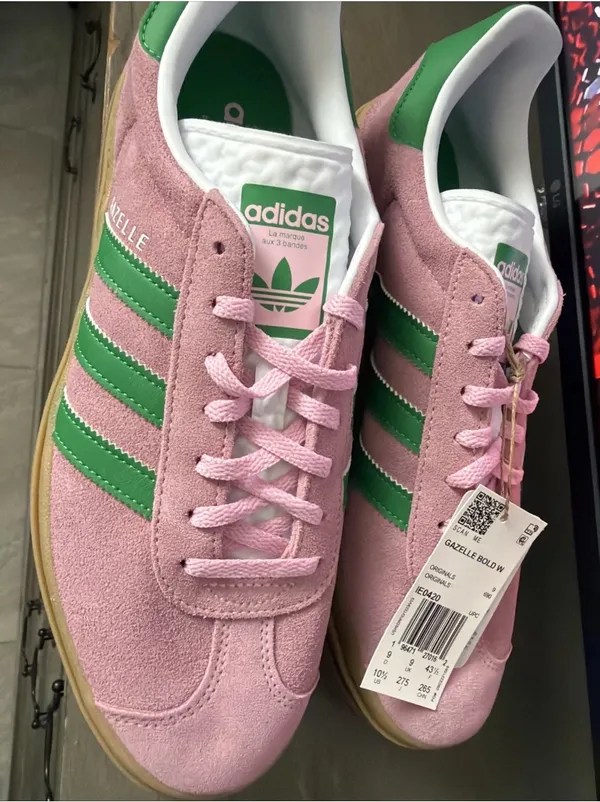 Size 10.5 - adidas Gazelle Bold True Pink Green W - Image 3