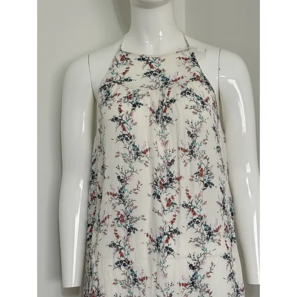 O’Neill Women’s Mini Dress Size S White Floral Print Halter Neck Rayon Beach - Image 2
