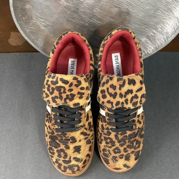 Streetwear Edgy Steve Madden Women Madrid Leopard Sneaker Size 7.5 Bujee Glam - Image 7