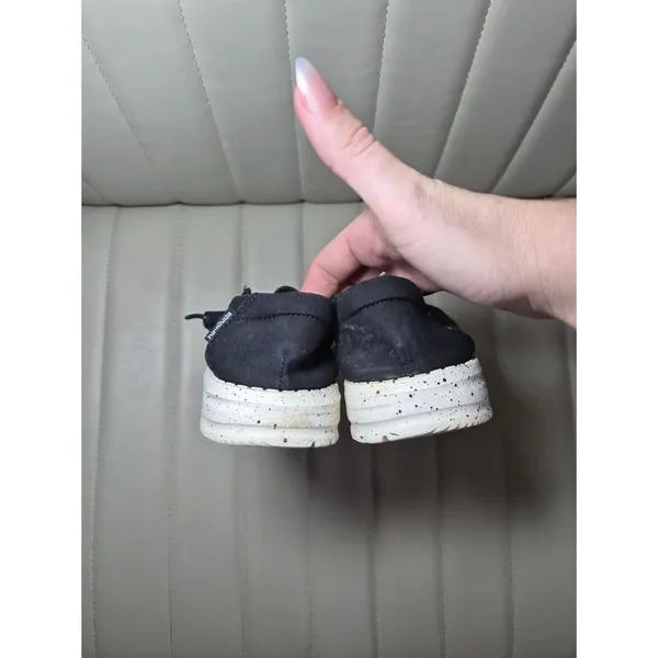 Wendy Black Hey Dude Casual Slip-On Men’s Shoe with Speckled White Sole - Image 3