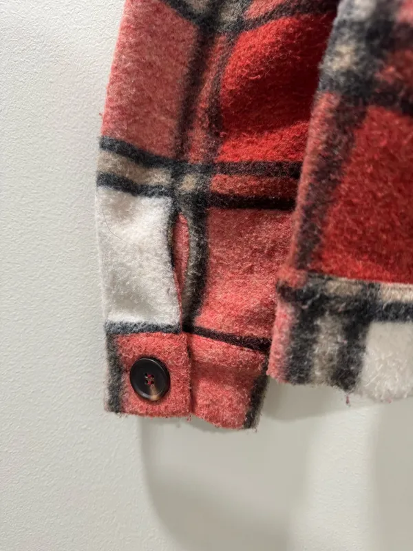 Staccato Red Plaid Front Button Up Jacket  - Image 5