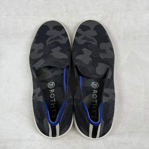 Rothys The Sneaker‎ Grey Camo Slip On Washable Knit Shoes 8.5 - Image 6