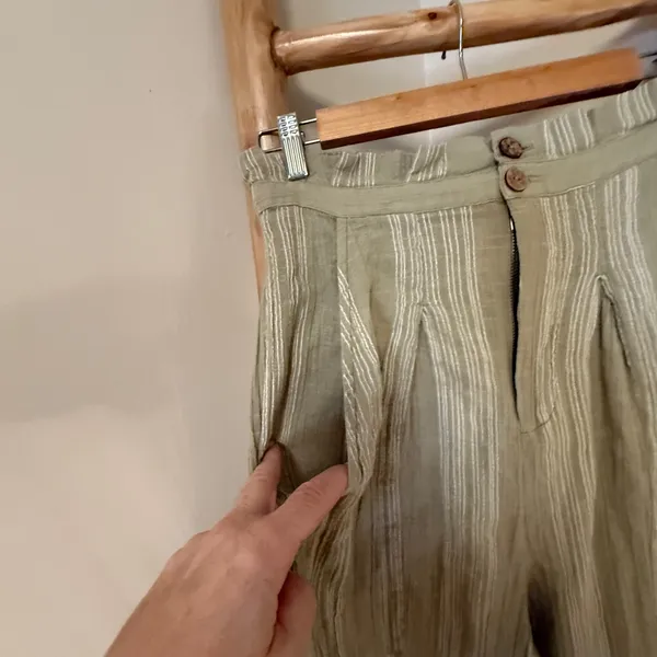 Free People Semi Sweet Cropped Pants in Sage Combo Super High Rise Small - Image 7