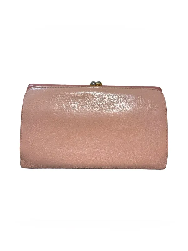 Miu Miu Madras Bicolore Trifold Frame Wallet Kiss Lock Pink WOC 5ME120 Box - Image 3