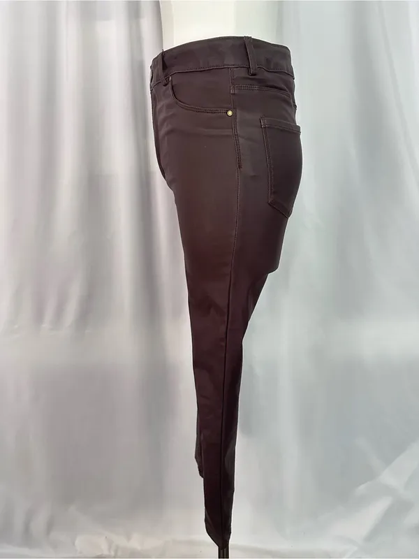 Studio F Brown Coated High-Rise Skinny Pants (1423) - Image 4