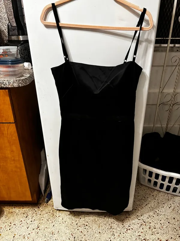 Dolce & Gabbana black satin cocktail dress size 46 - Image 4