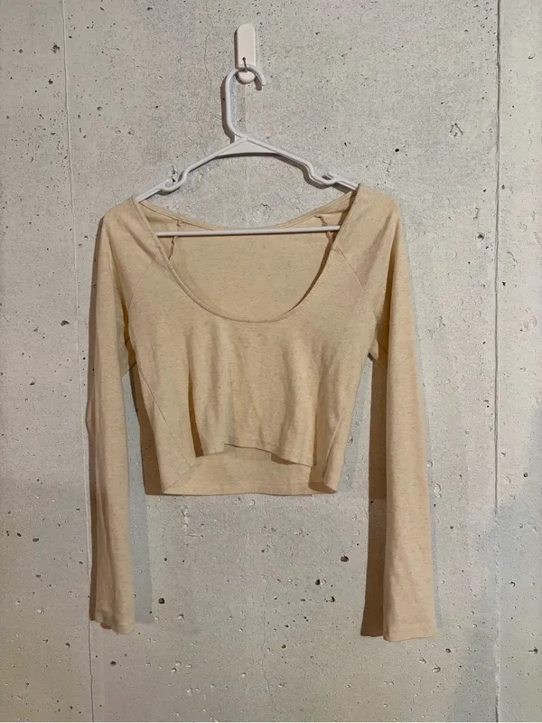 Aerie Long Sleeve Scoop Back Long Sleeve T-Shirt | Size: Small - Image 2