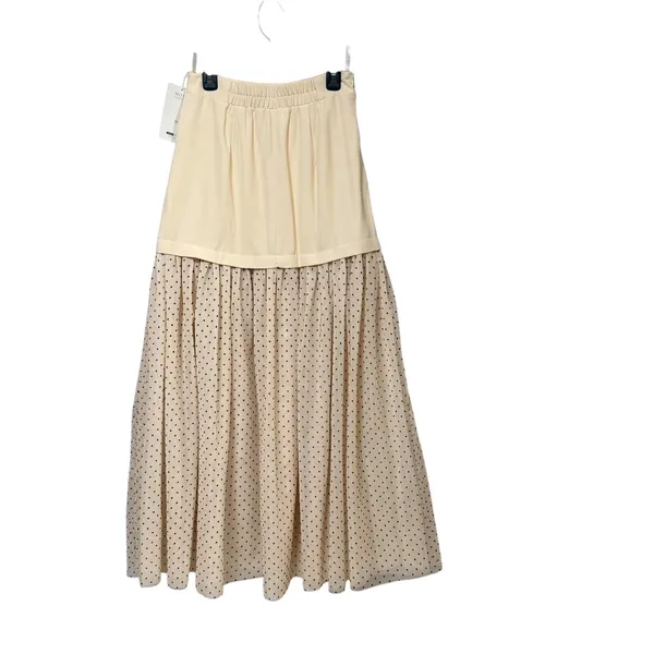 MOTF Naturally Chic Polka Dot Drop Waist Maxi Skirt Cream Beige XS NEW - Image 3