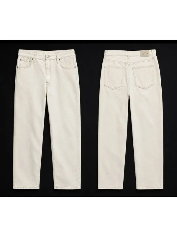 Madewell Curvy 90s Straight Jeans Size 33 Off White Ivory Sz 33 (actual 35x30) - Image 2