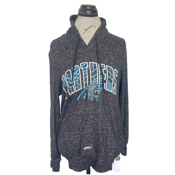 Carolina Panthers Sweatshirt Hoodie Women Sz Small NFL Gameday Charcoal Gray - Image 2