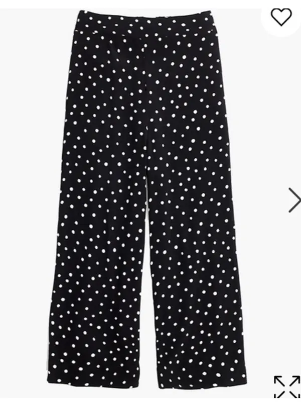 Madewell Hudson Black Polka Dot Cropped Ankle Pants XS - Image 4
