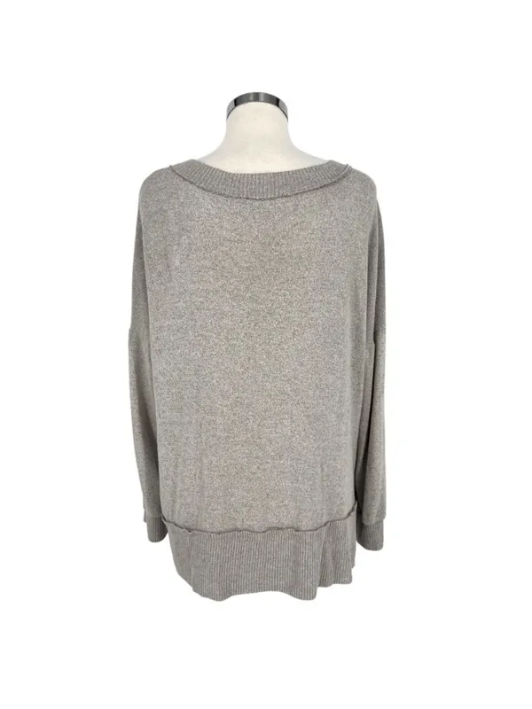 Altar'd State Gray Oversized V-Neck Knit Pullover Size Small Loungewear Cozycore - Image 7