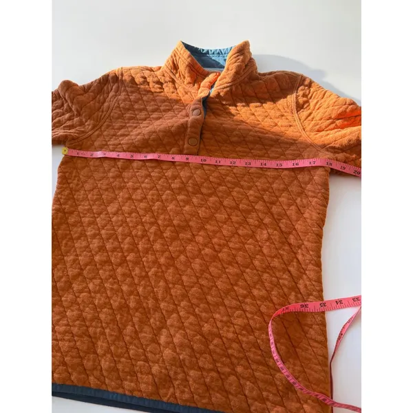 Orvis Womens XS Burnt Orange Quilted Snap Neck Pullover Sweatshirt Mock Neck - Image 5