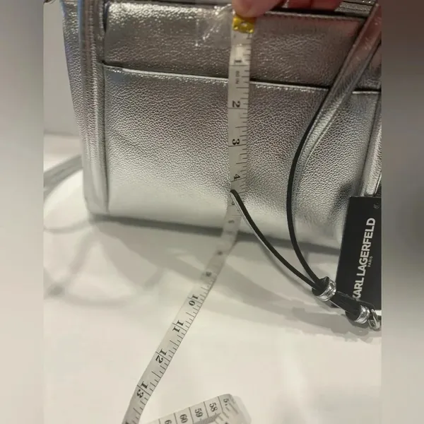 Karl Lagerfeld Paris Silver Crossbody / Shoulder Bag NWT - Image 5