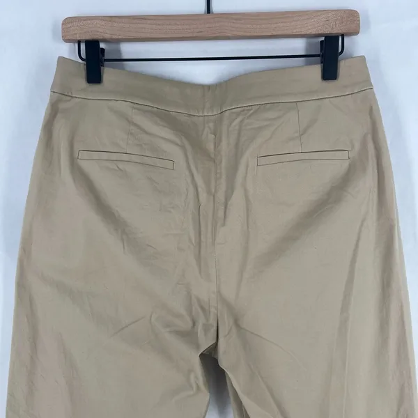 J.Crew Kate Dress Pants‎ Women 6 Beige Cotton Mid Rise Formal Straight Leg - Image 9