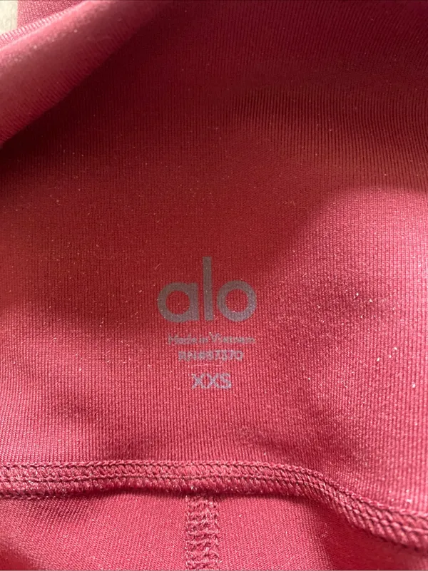 Alo Yoga Burgundy 7/8 Leggings XXS Activewear Loungewear Exercise Clothing - Image 4